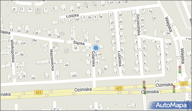 Opole, Gdańska, 6, mapa Opola