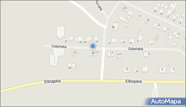 Orneta, Gdańska, 19, mapa Orneta