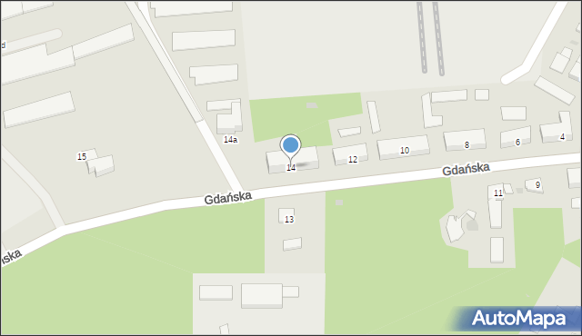 Pisz, Gdańska, 14, mapa Pisz