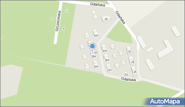 Pisz, Gdańska, 38B, mapa Pisz