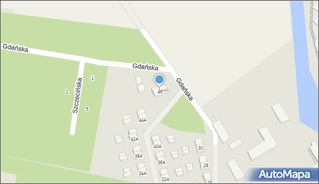 Pisz, Gdańska, 46, mapa Pisz