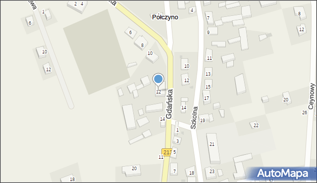 Połczyno, Gdańska, 12, mapa Połczyno