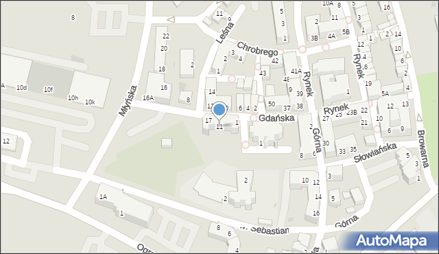 Polkowice, Gdańska, 11, mapa Polkowice