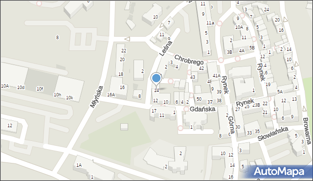 Polkowice, Gdańska, 14, mapa Polkowice