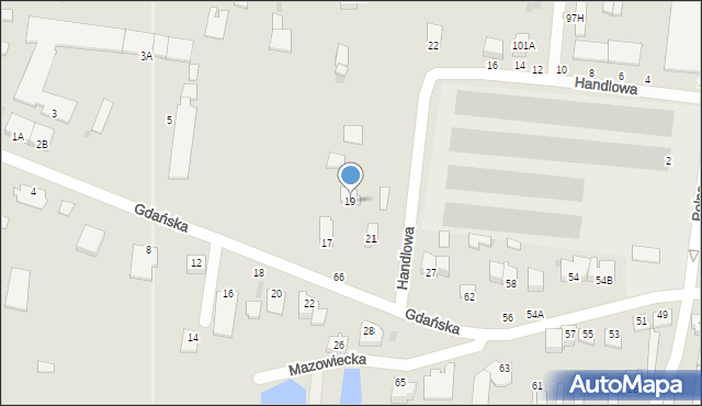 Przasnysz, Gdańska, 19, mapa Przasnysz