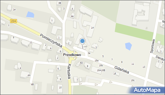 Przodkowo, Gdańska, 1, mapa Przodkowo