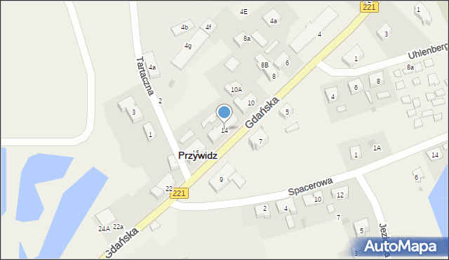 Przywidz, Gdańska, 14, mapa Przywidz