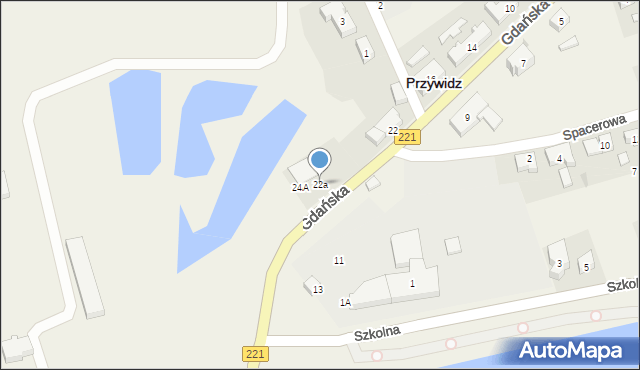 Przywidz, Gdańska, 22a, mapa Przywidz