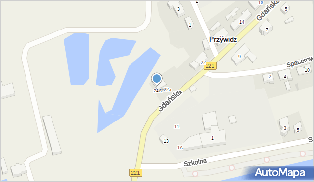 Przywidz, Gdańska, 24A, mapa Przywidz