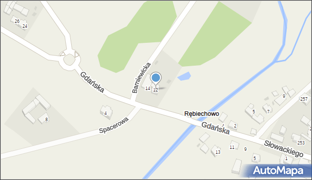 Rębiechowo, Gdańska, 12, mapa Rębiechowo