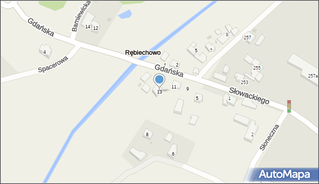 Rębiechowo, Gdańska, 13, mapa Rębiechowo
