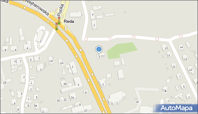 Reda, Gdańska, 1, mapa Reda