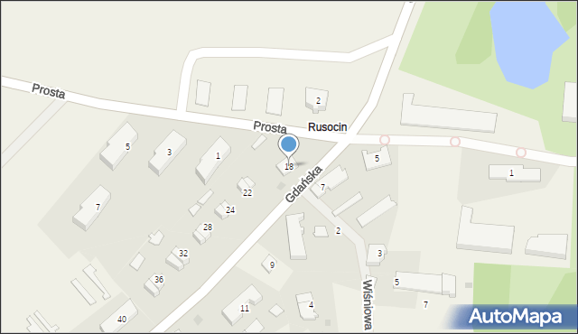 Rusocin, Gdańska, 18, mapa Rusocin