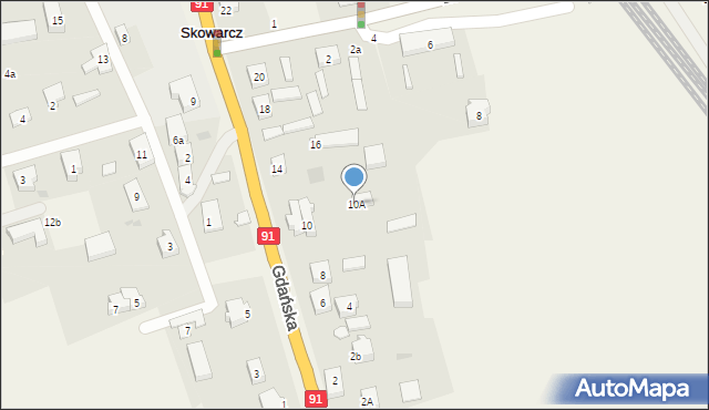 Skowarcz, Gdańska, 10A, mapa Skowarcz