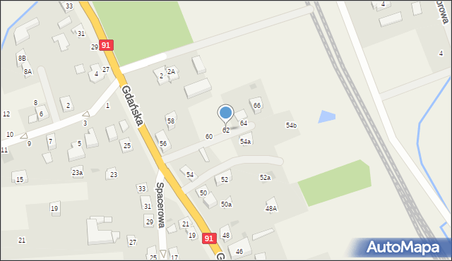 Skowarcz, Gdańska, 62, mapa Skowarcz