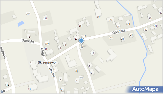 Skrzeszewo, Gdańska, 12, mapa Skrzeszewo