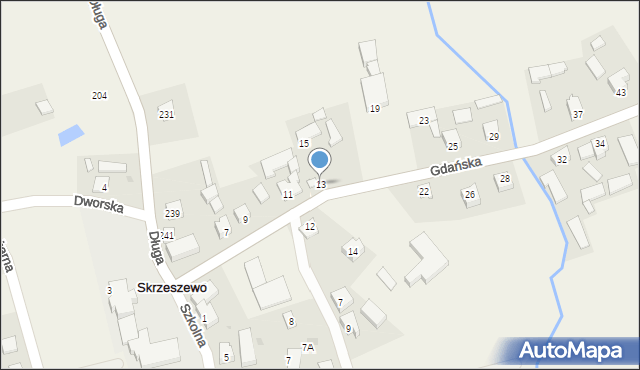 Skrzeszewo, Gdańska, 13, mapa Skrzeszewo