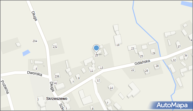 Skrzeszewo, Gdańska, 15, mapa Skrzeszewo