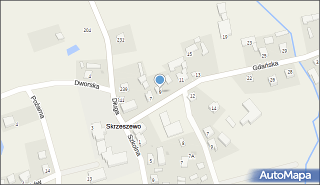 Skrzeszewo, Gdańska, 9, mapa Skrzeszewo