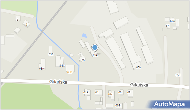 Sławno, Gdańska, 65A, mapa Sławno