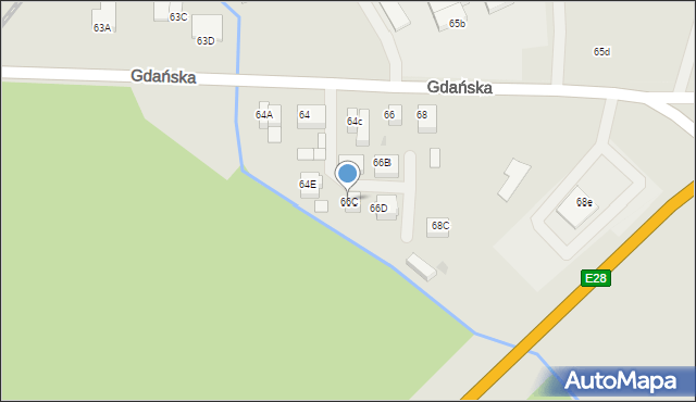 Sławno, Gdańska, 66C, mapa Sławno