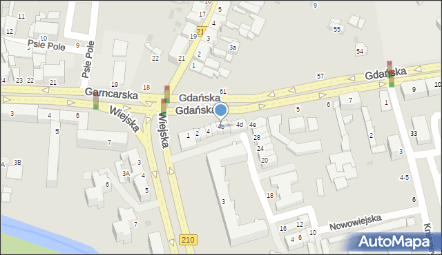 Słupsk, Gdańska, 4b, mapa Słupska