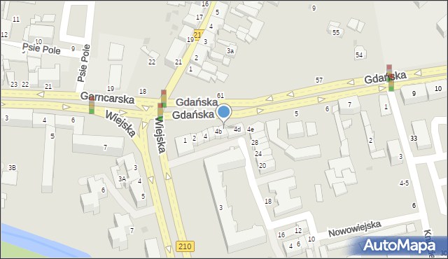 Słupsk, Gdańska, 4c, mapa Słupska