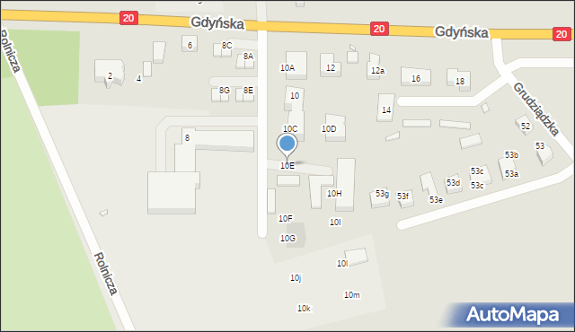Stargard, Gdyńska, 10E, mapa Stargard