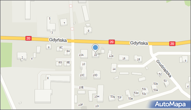 Stargard, Gdyńska, 12, mapa Stargard