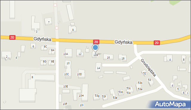 Stargard, Gdyńska, 12a, mapa Stargard