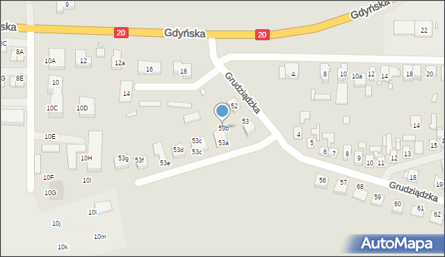 Stargard, Gdyńska, 53b, mapa Stargard