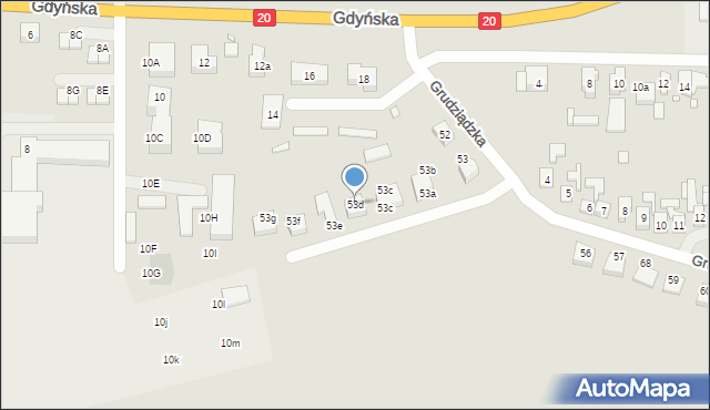 Stargard, Gdyńska, 53d, mapa Stargard