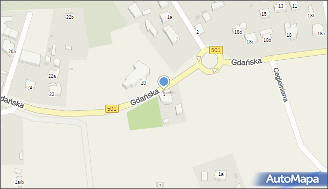 Stegna, Gdańska, 1, mapa Stegna