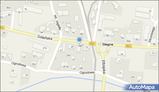 Stegna, Gdańska, 23a, mapa Stegna