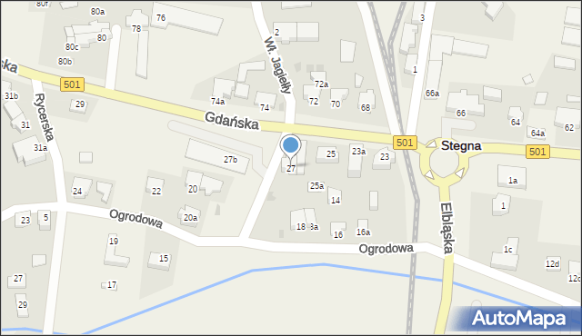 Stegna, Gdańska, 27, mapa Stegna