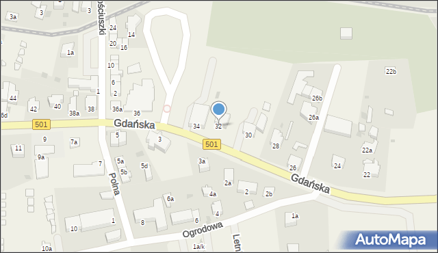 Stegna, Gdańska, 32, mapa Stegna