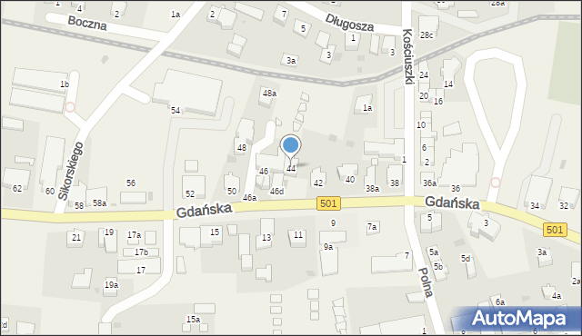 Stegna, Gdańska, 44, mapa Stegna