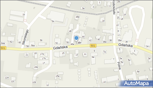 Stegna, Gdańska, 46b, mapa Stegna
