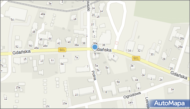 Stegna, Gdańska, 5, mapa Stegna