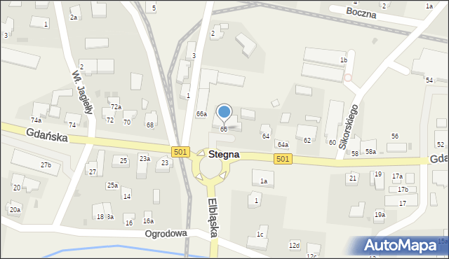 Stegna, Gdańska, 66, mapa Stegna