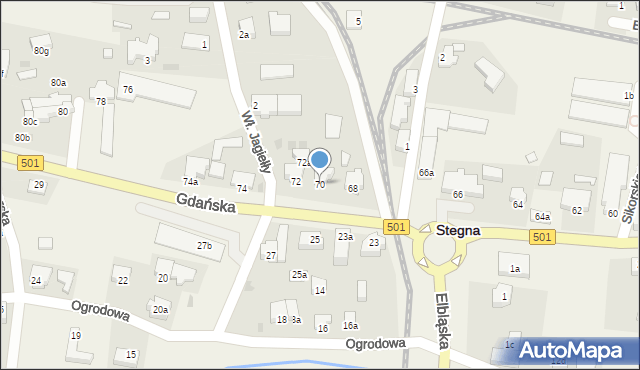 Stegna, Gdańska, 70, mapa Stegna