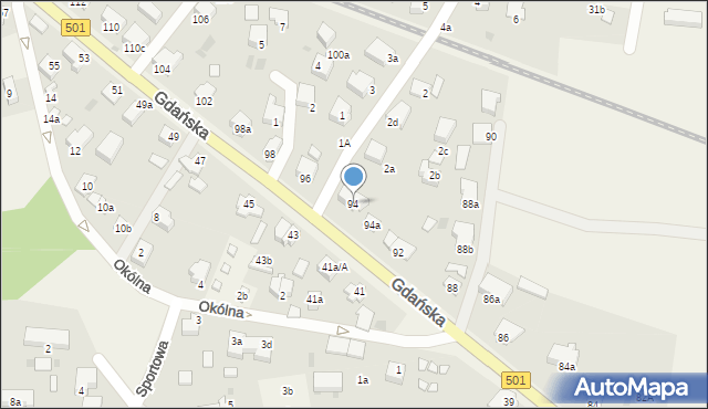 Stegna, Gdańska, 94, mapa Stegna