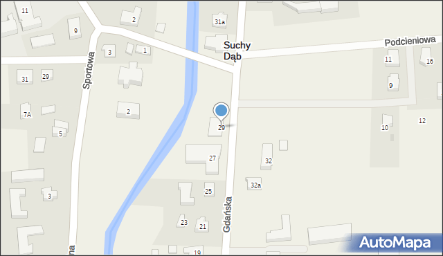 Suchy Dąb, Gdańska, 29, mapa Suchy Dąb