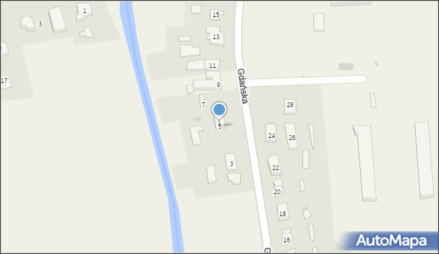 Suchy Dąb, Gdańska, 5, mapa Suchy Dąb