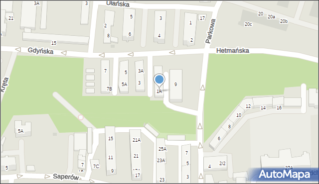 Świdnica, Gdyńska, 1A, mapa Świdnicy