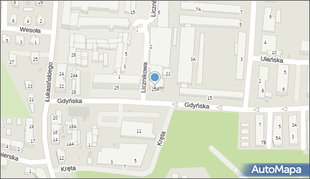 Świdnica, Gdyńska, 25A, mapa Świdnicy