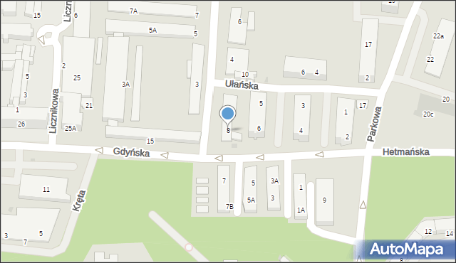 Świdnica, Gdyńska, 8, mapa Świdnicy