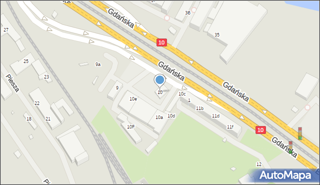 Szczecin, Gdańska, 10, mapa Szczecina