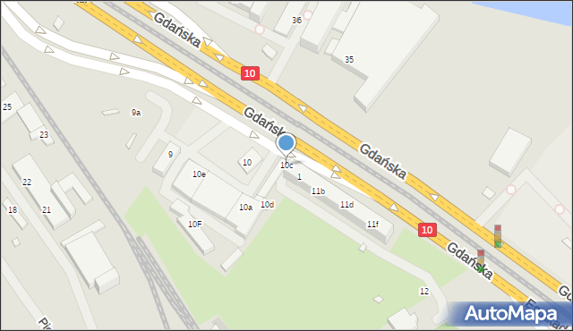 Szczecin, Gdańska, 10c, mapa Szczecina