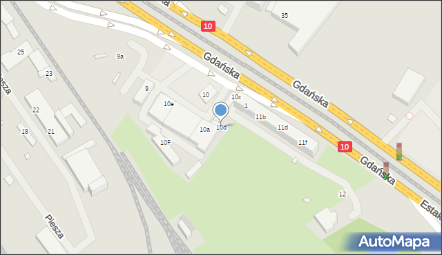 Szczecin, Gdańska, 10d, mapa Szczecina